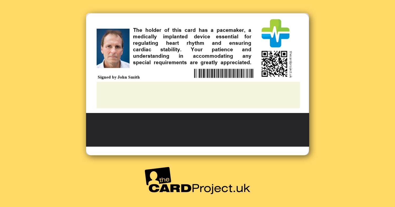 Pacemaker Premium Medical ID Card (REAR)